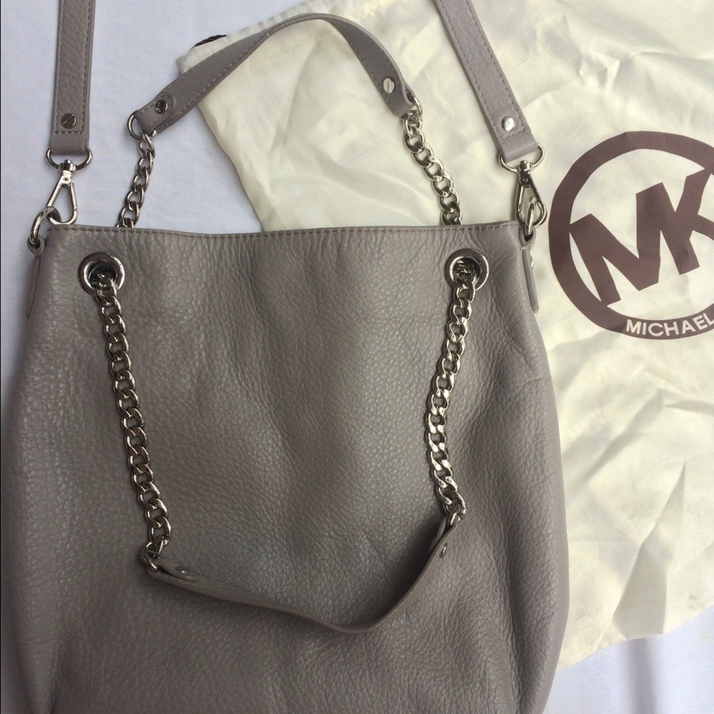 Michael Kors Gray Leather shoulder bag, Medium Jet Set comes w/o MK dust bag - Picture 4 of 8